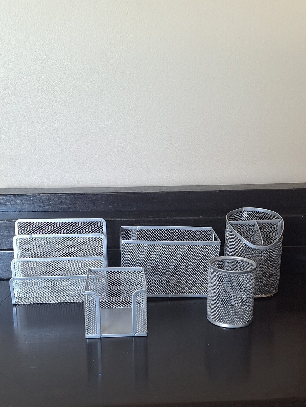 METAL MESH 5 PIECE DESK SET